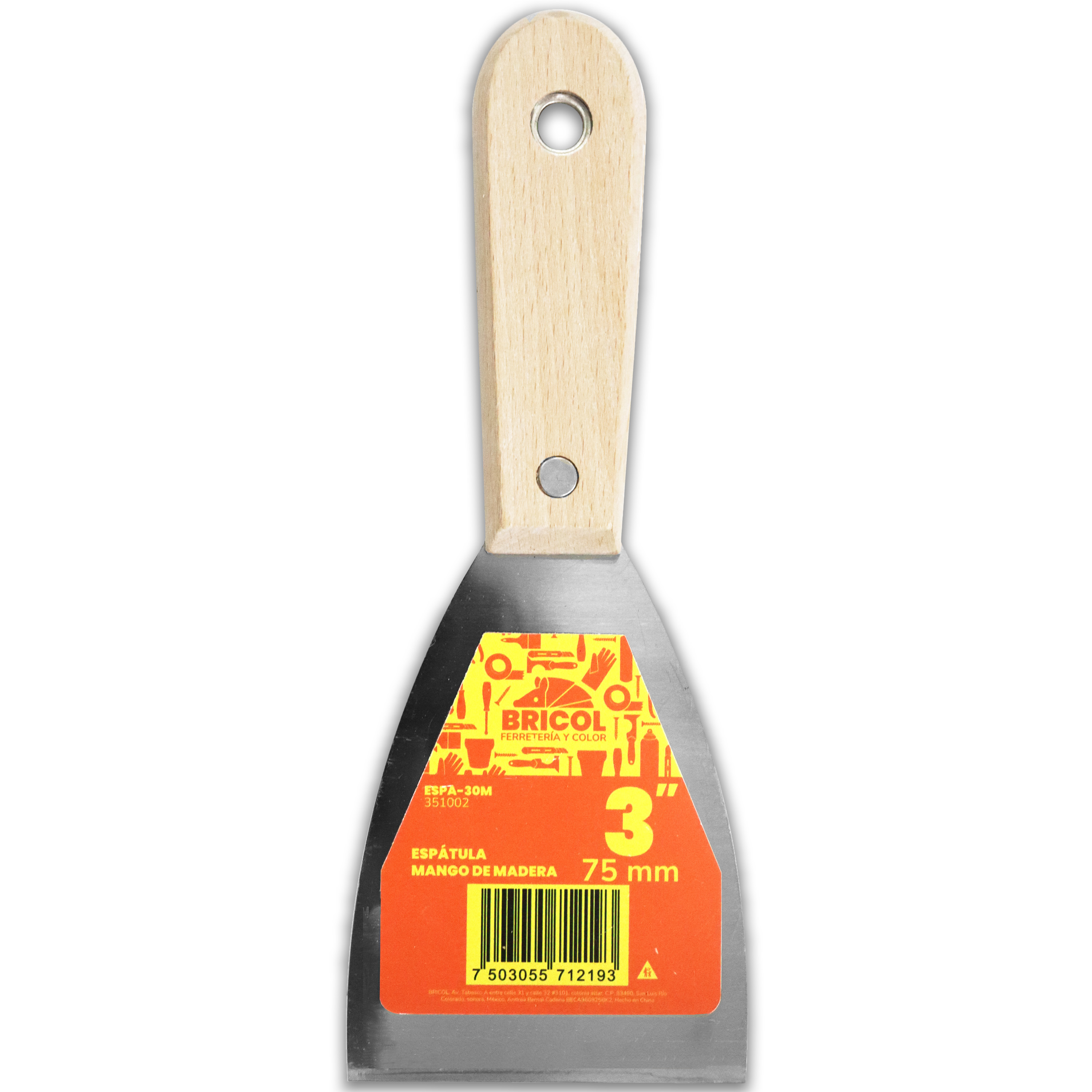 ESPATULA MANGO DE MADERA 3"