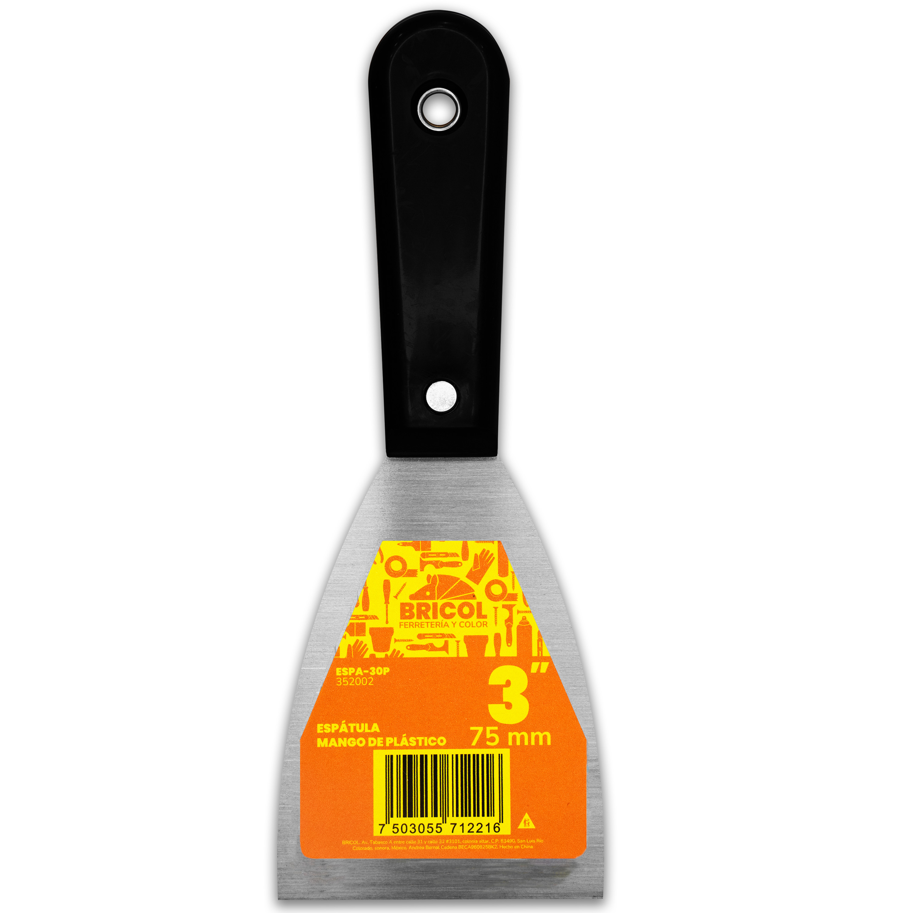 ESPATULA MANGO PLASTICO NEGRO 3"